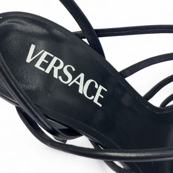 VERSACE Greca Maze Black Medusa Medallion Platform Sandals Size EU39.5 - Picture 9 of 12